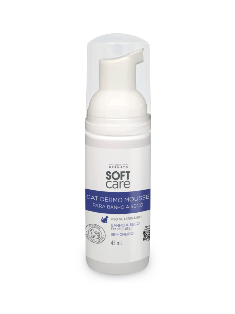 MOCKUP PT BR Soft Care Dermato Cat Dermo Mousse Banho a Seco 45mL